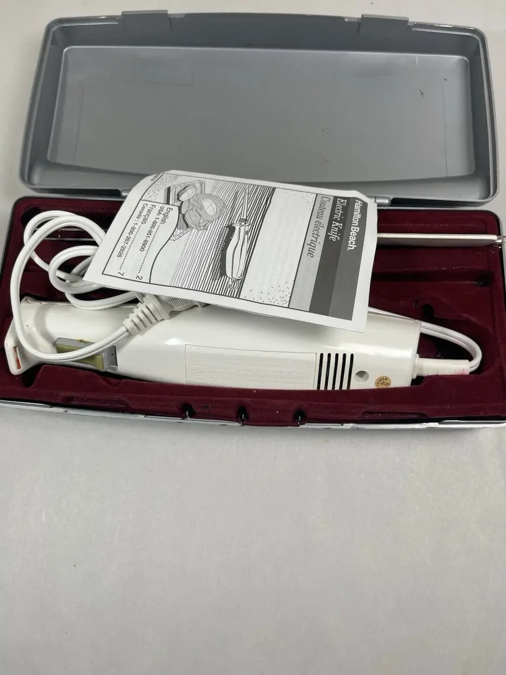 Vintage Hamilton Beach Carve n Set Electric Knife with Case Model 74250 WORKS